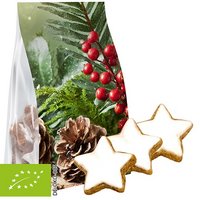 Bio Zimtsterne 100g Express Blockbodenbeutel mit Werbereiter undeigenem Logo