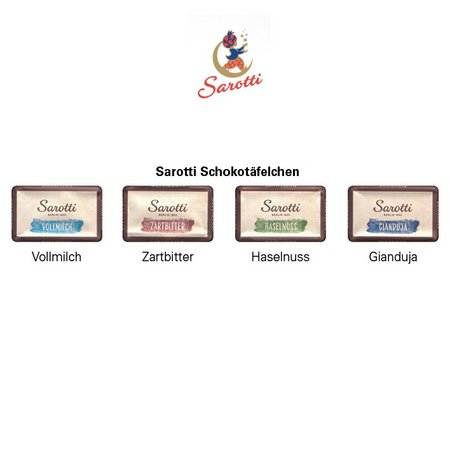 Füllvarianten Täfelchen Adventskalender Eco Papierblister Sarotti mit Logo