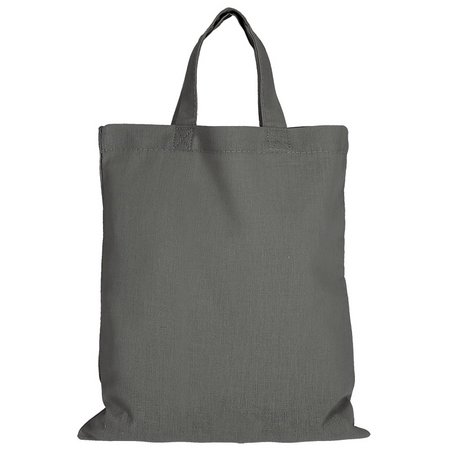 Baumwolltasche Midi 28x32 cm mit kurzen Henkeln stahlgrau als Werbeartikel