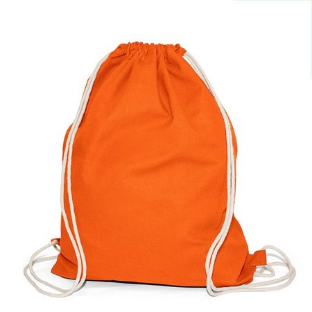 Baumwolltasche Boston orange mit Zuziehkordel und eigenem Logo