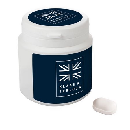 Dose mit Pfefferminz und eigenem Logo