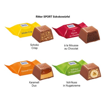 Adventskalender Haus Ritter SPORT Schokowürfel Sorten als Werbegeschenk