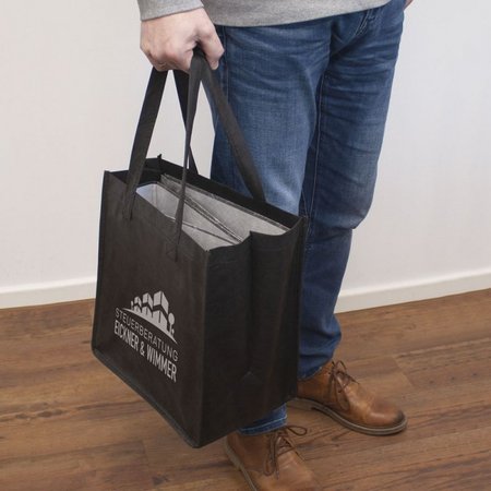 BERGAMO Tragetasche 31 x 33 x 21 cm mit kurzen Henkeln und großem Volumen  mir eigenem Logo