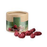 Gebrannte Mandeln Himbeere ca. 40g Biologisch abbaubare Eco Pappdose Mini mit Logo