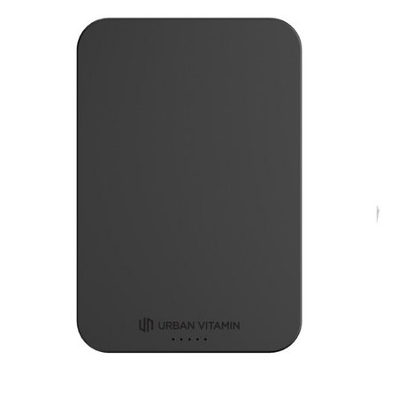 Schwarze  Urban Vitamin Richmond 5000mAh Powerbank aus RCS Plastik/Alu mit Logo