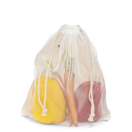 Mehrweg-Obst- und Gemüsebeutel Colombo 25 x 30 cm mit Zugkordel  mit Logo