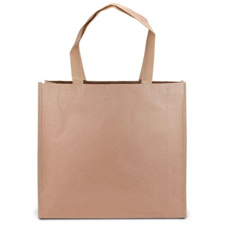 Papier/Non-Woven Tasche Bedford sand 42 x 38 x 10 cm mit langen Henkeln