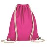 Turnbeutel 38 x 46 cm aus Fairtrade-zertifizierter Baumwolle pink mit Logo