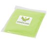 Grüner Regenponcho mit Werbung
