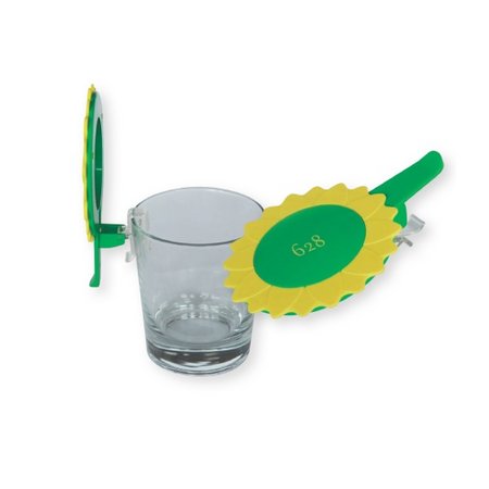 Glasabdeckung mit Clip SUNFLOWER mit Logo
