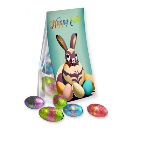 Schoko-Ostereier 25g (6 Stck.) bedruck mit eigenem Logo