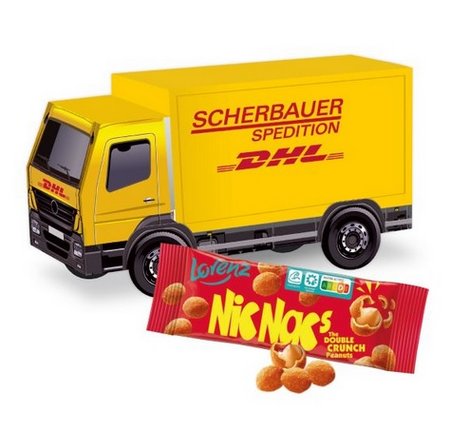 3D Präsent LKW mit Lorenz Nic Nac's mit Logo