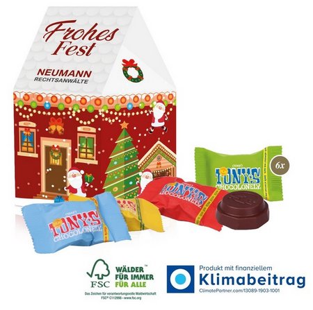 3D Präsent Haus  Tiny Tony´s Schokolade mit Logo