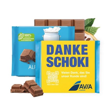 Ritter SPORT mit Werbebanderole 100g mit eigenem Logo