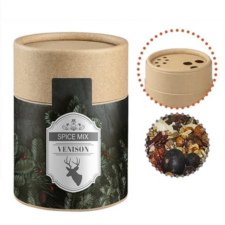 Weihnachts Gewürzmischung ca. 60-150g im Biologisch abbaubarem Eco Pappstreuer mit Logo