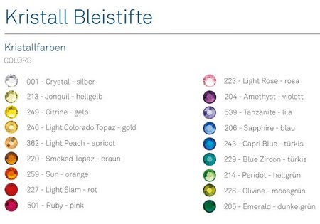 Werbeartikel Kristallbleistifte Auswahl
