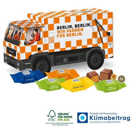 3D Präsent LKW Ritter SPORT Schokowürfel mit Logo