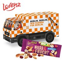 3D Präsent LKW mit Lorenz Nuss & Frucht mit Logo