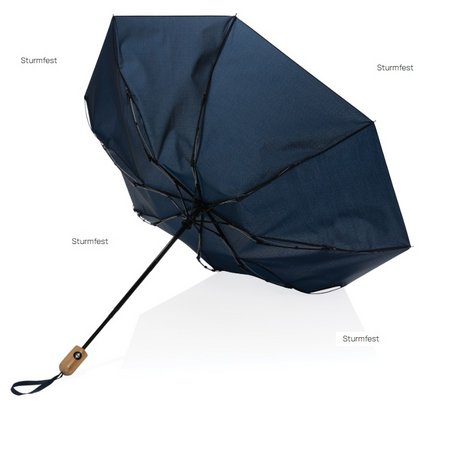 Sturmfester 21 Impact AWARE™ RPET 190T Bambus-Schirm autom. open/close mit Logo