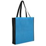 City-Bag 2 PP-Tasche mit Boden u. Seitenfalte 38x42x10 cm hellblau schwarz als Werbegeschenk