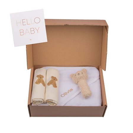 Geburtsgeschenkset M bedruckt mit Logo