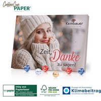 Upcycling Adventskalender Coffee-Cup mit Lindt Schokolade mit individuellem Logo