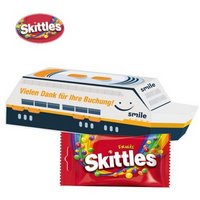 3D Präsent Schiff mit Skittles mit Logo