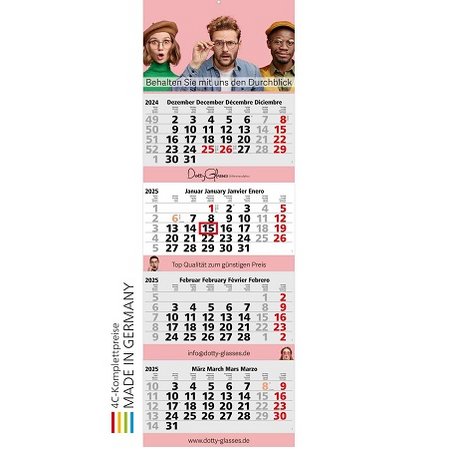 4-Monatskalender Quadro 4 Post Bestseller mit Logo