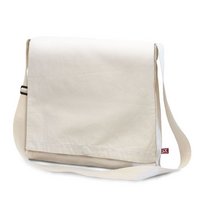 Umhängetasche FARO 35 x 35 x 4,5 cm Canvas mit Überschlag und verstellbarem Schultergurt und Logo