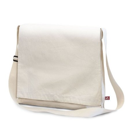 Umhängetasche FARO 35 x 35 x 4,5 cm Canvas mit Überschlag und verstellbarem Schultergurt und Logo