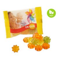 Veganes Wohlfühlfruchtgummi mit Aloe Vera im Werbetütchen 10g mit Logo