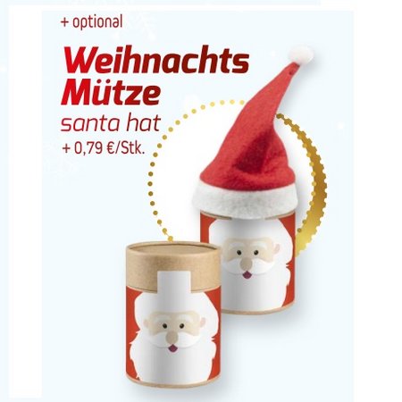 Weihnachtsmütze für Kraftpapierdose Maxi