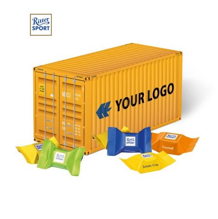 3D Präsent Container  Ritter SPORT Schokowürfel mit Logo
