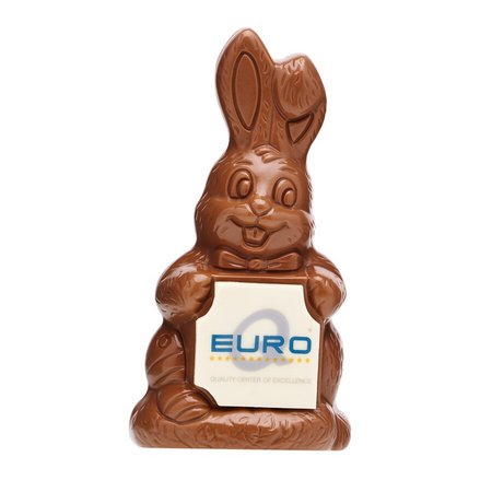 Osterhase mit Schokoschild 1 Stück 80 g als Werbeartkel
