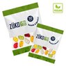 Vegane Fruchtgummis Bunte Blätter in Kompakt-Werbetüte ca. 10g  bedruckt mit Logo