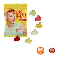 Fruchtgummi vegan Standardformen in Werbetütchen 15g mit Logo
