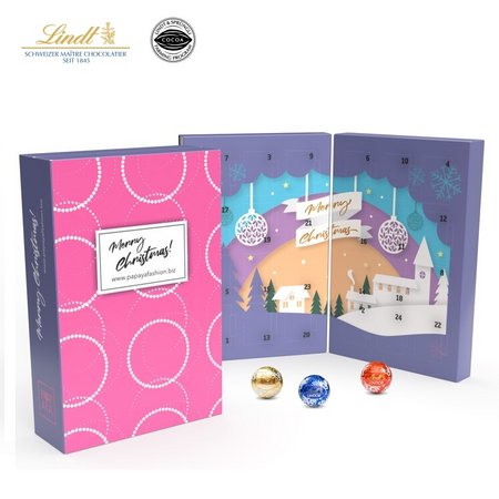 Lindt Lindor Adventskalender Buch ECO mit eigenem Logo