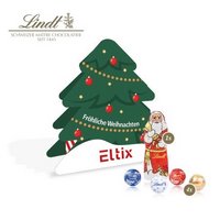 Präsent Tannenbaum Lindt Minis Lindt Weihnachtsmann mit Logo