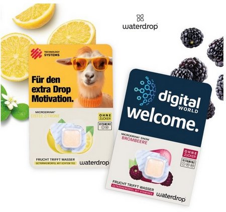 Werbekarte waterdrop mit Logo