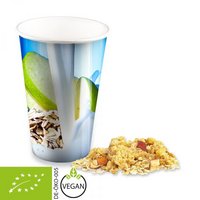 Bio Porridge Apfel-Zimt, ca. 50g, Snackbecher Maxi bedruckt mit Logo
