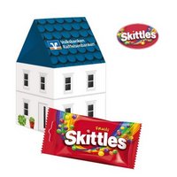 3D Präsent Haus mit Skittles mit Logo