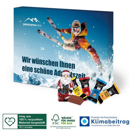 Variante Adventskalender Lindt HELLO Mini Stick Mix mit Santa und eigenem Logo