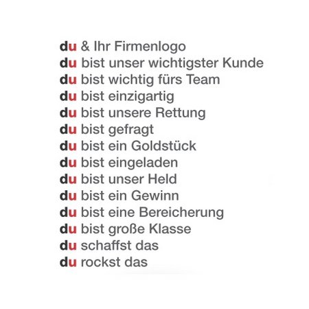 Ansprache duplo Werbekarte Herz