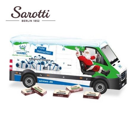 3D Adventskalender Transporter Sarotti Schokolade mit Logo