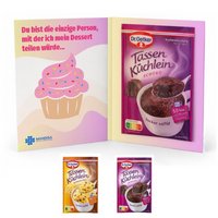 Umschlag mit Tassenküchlein mit Logo