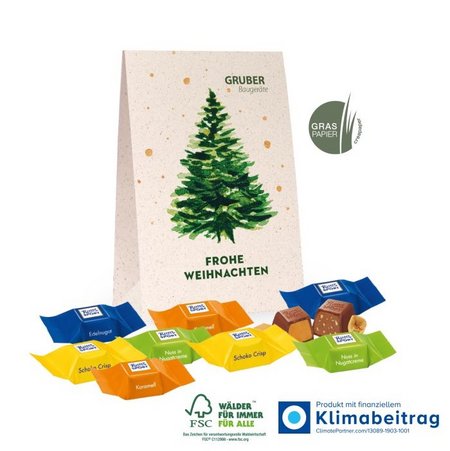 Werbetasche mit süßer Füllung Ritter SPORT Schokowürfel mit individuellem  Logo