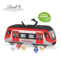 3D Adventskalender Bahn mit Lindt Schokolade mit Papier-Inlay mit Logo