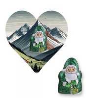 Mini Schoko-Weihnachtsmänner (vegan) ca. 7g Flyer Mini Herzform mit Logo