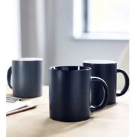 Keramikbecher Oxford 36cl Matt Schwarz-Weiß  mit Logo