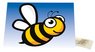 Klappkärtchen Biene, 9,0 x 6,0 cm, Bienenwiesen-Mischung mit Logo